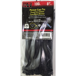 Tie Cable 8" SD UV Black 100 PK