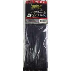 Tie Cable 11.8" SD UV Black 100 PK